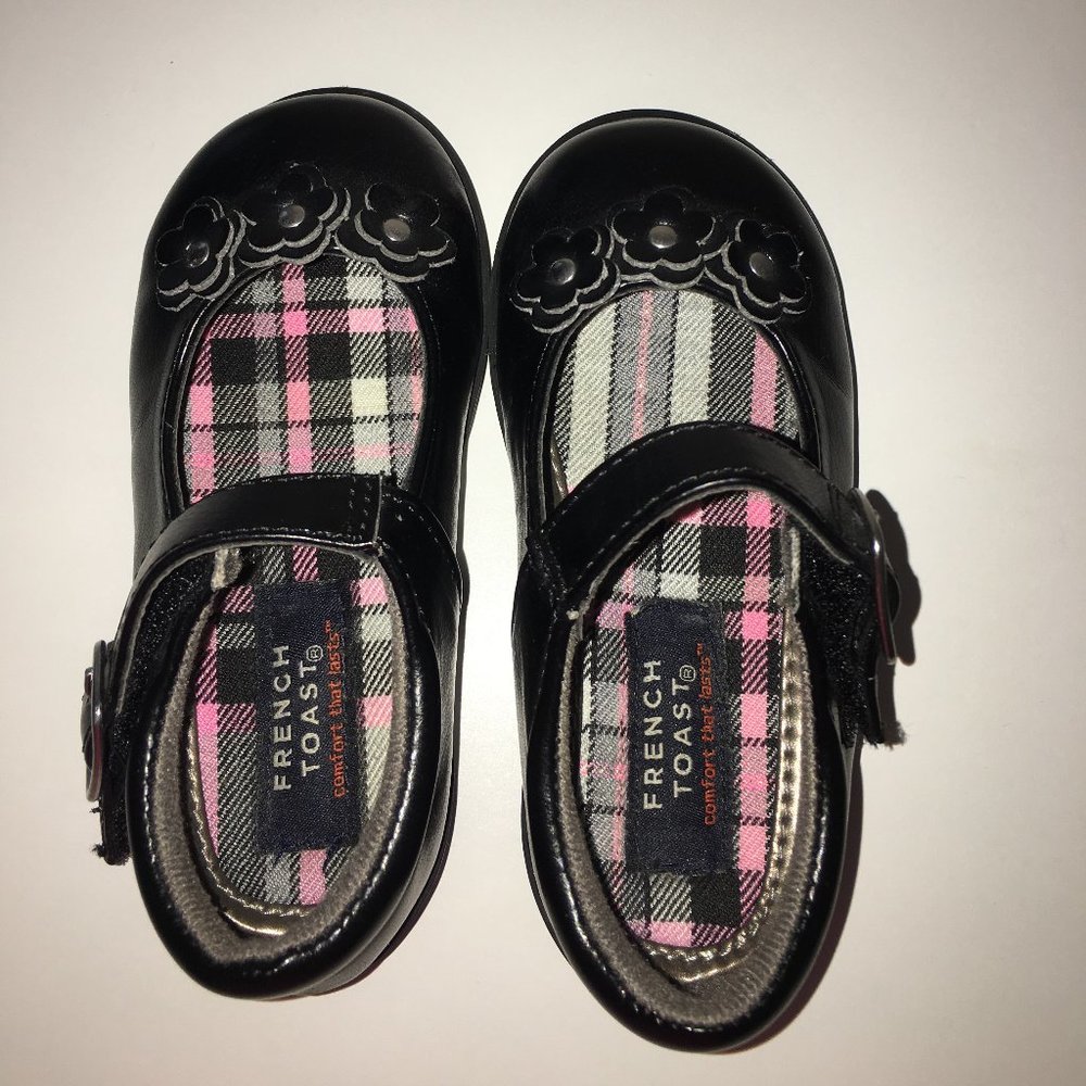 Baby Girl Black Faux Leather Size 7 Girls